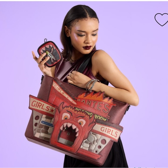 Loungefly Beetlejuice Dantes Inferno Tote Bag with Coin Purse - Picture 4 of 6